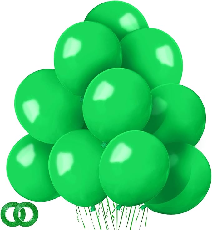 Green Balloons 12 Inch 100 Pack Thicken Latex Green Balloons for Christmas Party Decorations