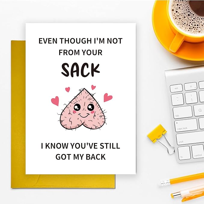 UUEFKTN Funny Father's Day Card For Stepfather Stepdad Bonus Dad, Humorous Fathers Day Card Gift for Stepdad From Stepdaughter Stepson Stepkids, Hilarious Bonus Dad Fathers Day Gift