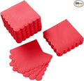 100 Pack Cocktail Napkin 2-Ply Scalloped Edged Dessert Napkins Folded 5 x 5 Inches Disposable Napkins for Dinner Wedding Birthday Party Bridal Anniversary Reception Event (Red)