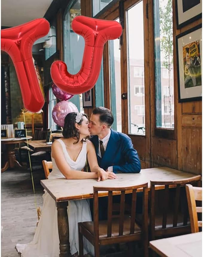 TONIFUL 40 Inch Large Bright Red Letter Balloons A-Z, Giant Jumbo Helium Foil Mylar Big Letter T Balloons for Birthday Party Anniversary Wedding Decorations