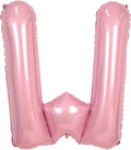 Pink Letter W Balloons, 40 Inch Large Mylar Helium Balloons for Birthday Party Anniversary Decorations