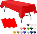 3-Pack Premium Plastic Red Tablecloth Disposable 54" x 108" Rectangle Table Cover Party PEVA Ruby Shine Red Table Cloths for Birthday Wedding Thanksgiving Christmas Graduation Banquet
