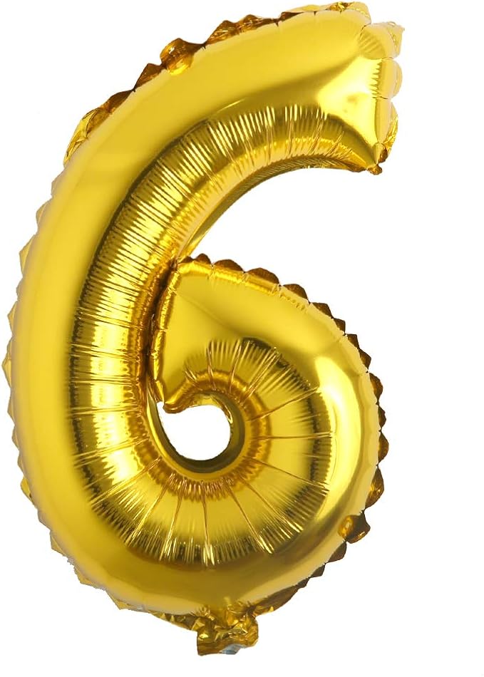 16" Alphabet Letter and Number Balloons Set Package, Aluminum Hanging Foil Film banner Mylar Balloon for Birthday Party Decoration Custom Word (A-Z, 0-9 Gold) (16 inch 6 Gold)