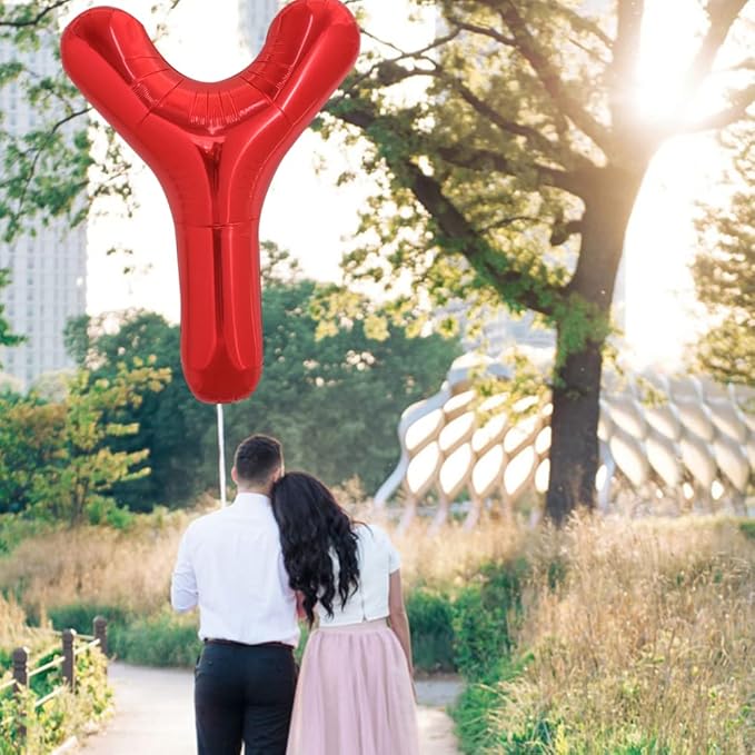 TONIFUL 40 Inch Large Bright Red Letter Balloons A-Z, Giant Jumbo Helium Foil Mylar Big Letter Y Balloons for Birthday Party Anniversary Wedding Decorations