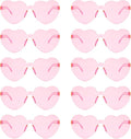 10 Pairs Heart Sunglasses Heart Shaped Sunglasses Bulk Rimless Clear Heart Glasses for Women Girl Party Favor