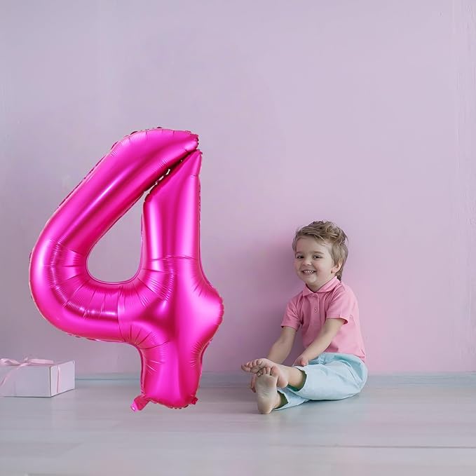 Hot Pink 3 Balloon,40 Inch Number 3 Balloon,3 Birthday Balloon Decorations, Foil Mylar Helium 3 Balloon Number for Birthday Party Decorations