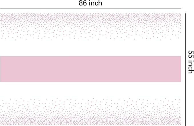 White and Pink Party Decorations Tablecloth, 3 Pack Disposable Light Pink Dot Table Cover Printed Table Runner for Birthday Baby Bridal Shower Wedding Anniversary Graduation, 86in x 55in