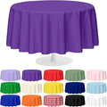 Mulbozy 12 Pack Dark Purple Round Tablecloth, 84 Inches Plastic Table Cover, Premium Disposable Round Party Tablecloth for Restaurant Dinners, Wedding, Grad Party, BBQ, Outdoor Camping