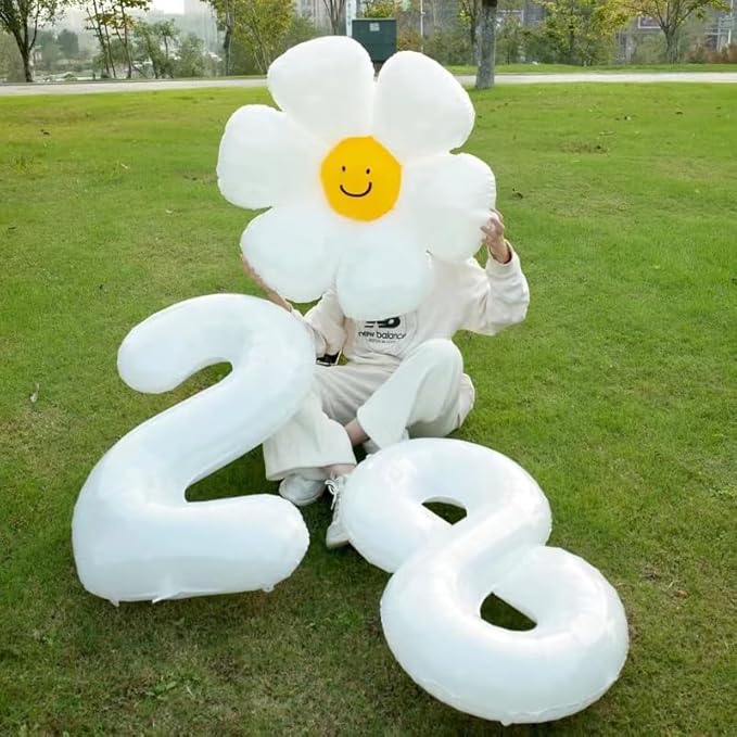 40 Inch Number 8 Balloon, White 8 18 28 80 Birthday Balloons for Men Boys, 8th Birthday Decorations Party Supplies, Wedding, Graduations