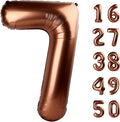 40 Inch Dark Brown Balloon Number 7 First Birthday Jumbo Mylar Foil Helium Chocolate Balloon for 17 27 37 Birthday Digital for 70th Party Wedding Anniversary Party Decorations