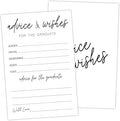 Black and White Advice and Wishes Cards for the Graduate Cards 4x6 Inch Minimalism Grad Party Game Card 20 Pcs Double Sided Grad Advice and Wishes Card for Graduation Party Decoration for College Y436