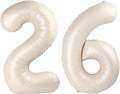 40 Inch Cream White Mylar Foil Number 26 62 Birthday Balloon, 26 Boy Girl Party Decorations Supplies, Big Helium Balloons Numbers for 26 62 Men Women Anniversary