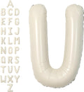 SUWEN 40 Inch Cream Large U Letter Balloons Big Foil Helium Letter Balloons A-Z Jumbo Mylar Happy Birthday Party Decorations for Girl Anniversary Party Supplies