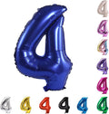 YPSelected 32 Inch Large Foil Helium Number Balloon Birthday Wedding Party 0-9 (Navy Blue, 4)