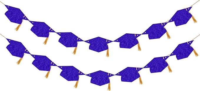 Graduation Decorations Class of 2026 Glitter Pre-Strung Congrats Grad Graduation with Tassel Party Congratulations Banner Decor College High School Graduation Party Favors Purple
