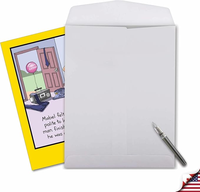 NobleWorks -1 Funny Birthday Card Inappropriate (8.5 x 11 Inch) - Humor Cartoon Bday Notecard with Envelope - Strippergram J5552BDG