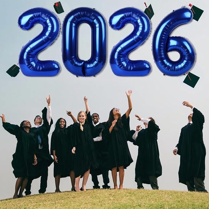 Number 2026 Balloons, 40 Inch Number Balloons, New Years Decorations, 2026 Navy Blue Balloon for Graduation Happy New Year and 2 6 20 26 Birthday Parties