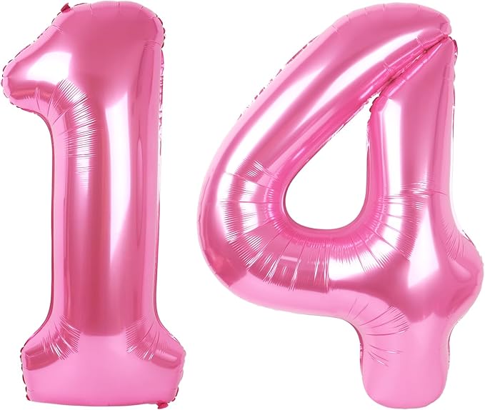 Giant Pink 14 41 Balloon Number 40 Inch, 14 41 Number Balloons Birthday Supplies, 14 41 Year Old Birthday Party Celebration, 14 41 Balloons Graduations Anniversary Decorations