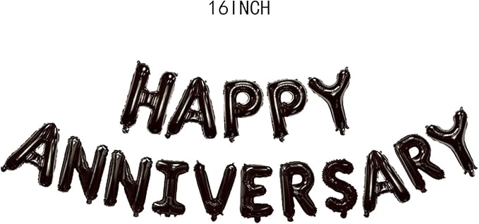 Anniversary Balloons Happy Anniversary Balloon Combination Happy Party Decoration Wedding Decoration (Black suit)