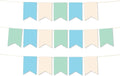 Andaz Press Hanging Pennant Banner with String, Baby Blue, Ivory, Mint, 1-Set, 24 Pennants, Approx. 12-Feet Long