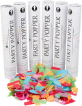 12" Biodegradable Confetti Cannons | 6 Pack Confetti Poppers for Weddings, Birthdays & Parties | Air-Powered Party Poppers Shoot 25 Feet | Safe for Indoor & Outdoor