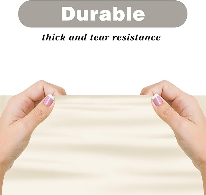Kopokita 2PCS Ivory Plastic Tablecloths 54 x 108 Inch, Disposable Table Cloths Rectangle Party Table Covers