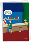 NobleWorks - 1 Funny Animal Card for Birthdays - Pet Cat and Dog Humor, Birthday Notecard with Envelope - Dog Customer C3672BDG
