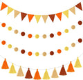 Irenare 9.8ft Pom Pom Garland Felt Rainbow Garland Graduation Party Decoration Colorful Pennant Tassel Banner Birthday Baby Shower Triangle Banner for Classroom School Mantel Fireplace(Autumn Colors)