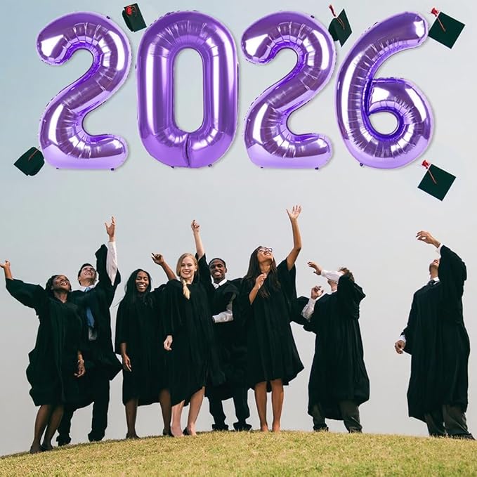 Number 2026 Balloons, 40 Inch Purple Number Balloons, New Years Decorations, 2026 Balloon for Graduation Happy New Year and 2 6 20 26 Birthday Parties