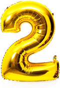 40 Inch Large Foil Helium Number Balloon Birthday Wedding Party 0-9 (Gold, 2)