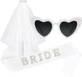 Bride Sunglasses Bride Sash and Veil for Bachelorette Party Decorations Bachelorette Party Accessories Favors White