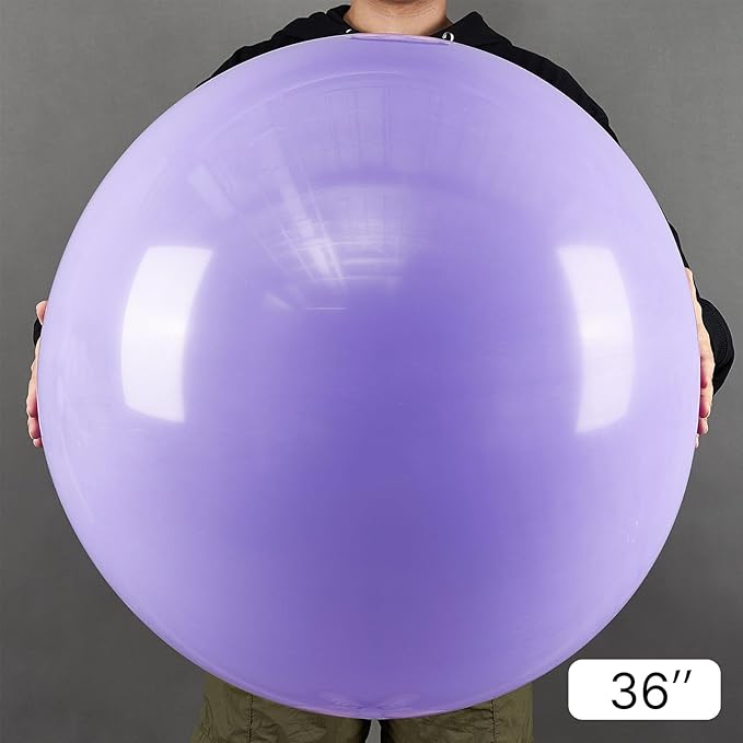 PartyWoo Lavender Balloons 4pcs 36 Inch Light Pastel Purple Lilac Purple Latex Helium Balloons for Birthday Baby Shower Graduation Wedding Anniversary Bridal Shower Party Decorations Purple-Q10