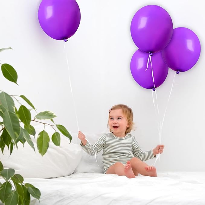 Purple Balloons 100 Pack 12 inch Thicken Latex Matte Purple Balloons for Halloween Birthday Party Weddings Decorations