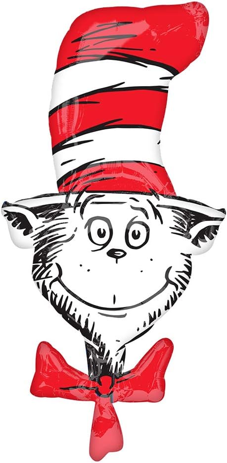 Dr Seuss Cat in the Hat Jumbo 42" Foil Baby Shower Birthday Book Balloon by Anagram