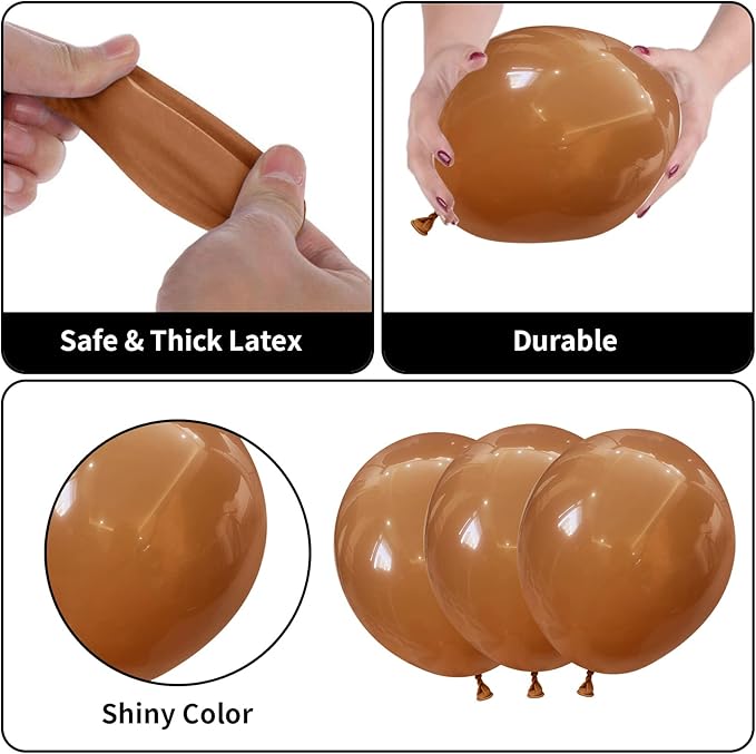 128 Pcs Cow Print Balloon Arch Kit, Brown Nude Tan Apricot Cow Balloon Arch Garland Kit Different Sizes, Latex Balloons Garland Kit for Farm Party Cowboy Party Dcorations Baby Shower Birthday Party