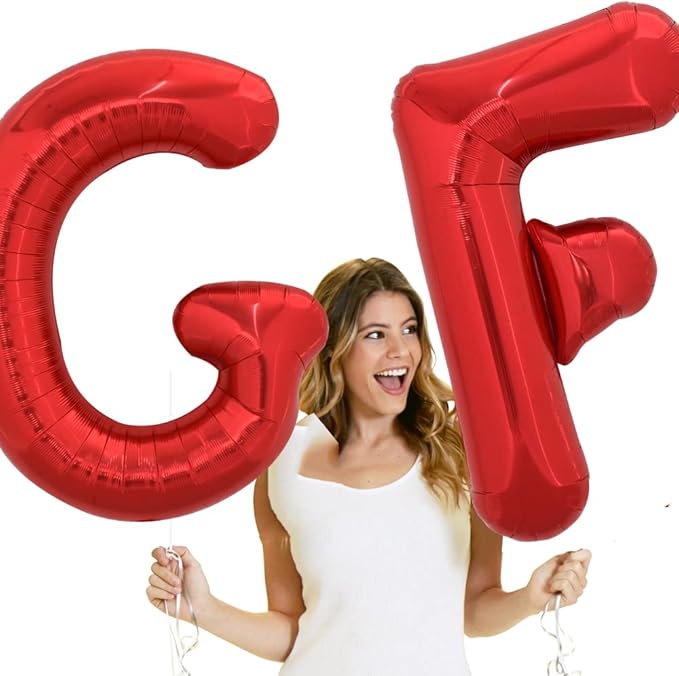 TONIFUL 40 Inch Large Bright Red Letter Balloons A-Z, Giant Jumbo Helium Foil Mylar Big Letter F Balloons for Birthday Party Anniversary Wedding Decorations