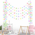Outus 5 Pieces Colorful Dots Paper Garland Easter Decor Round Glitter Hanging Confetti Streamers Backdrop for Spring Birthday Classroom Halloween Trunk or Treat Car Decoration (Pastel)