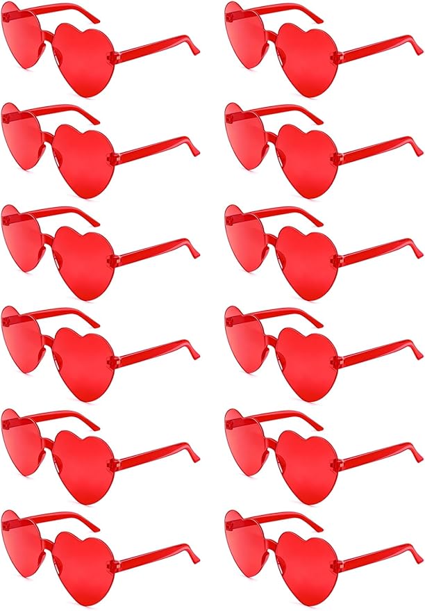 12/20Pcs Heart Shaped Sunglasses for Women, Party Favors Glasses for Wedding, Galentines, Valentines Decorations