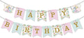 Tea Party Birthday Banner Floral Garland Birthday Banner Flower Wonderland Theme Decoration for Women Girls Baby Shower Party Supplies
