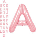SUWEN 40 Inch Pink Large A Letter Balloons Big Foil Helium Letter Balloons A-Z Jumbo Mylar Happy Birthday Party Decorations for Girl Anniversary Party Supplies
