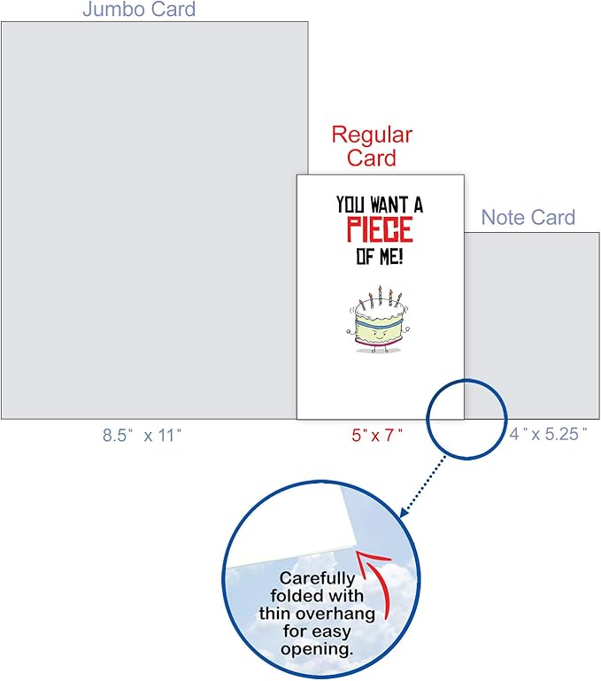 The Best Card Company - Birthday Puns Cake, Multicolored, 5x7 Envelope, 1 Card, 0.64 Ounces