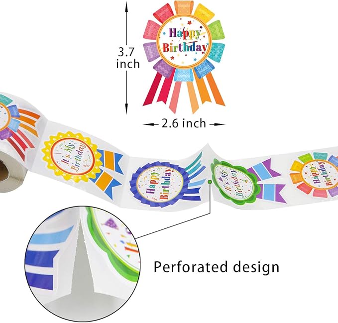 Fancy Land Happy Birthday Badge Stickers for Kids It's My Birthday Stickers Home Classroom Party Decoration 200 Pcs Classic