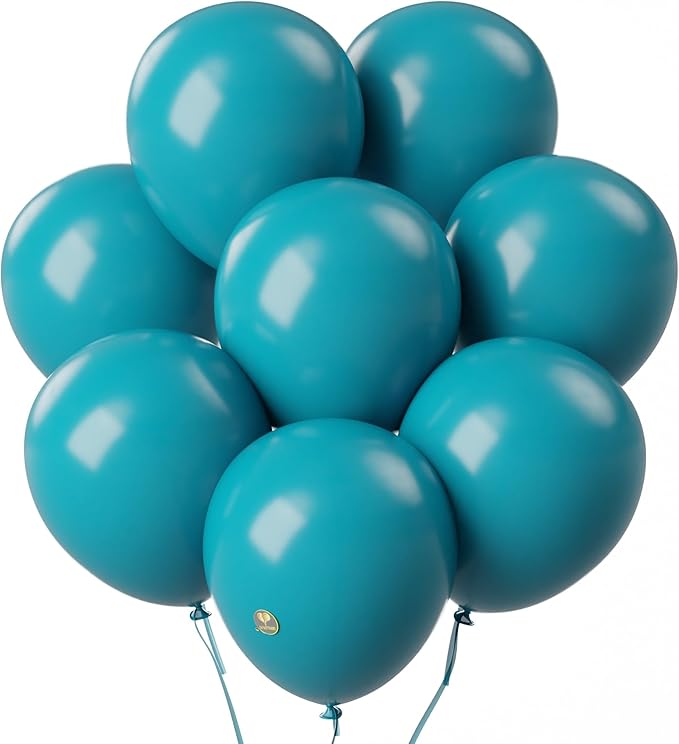 AFTERLOON® Biodegradable Balloons 24 pcs Bermuda Blue 12 Inch, Matte Color Thickened Extra Strong Latex Helium Float, Colorful Bulk Color ballon baloon Globos Para Decoration De Fiestas Kids