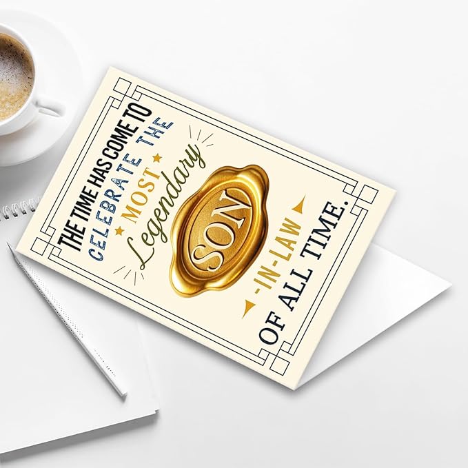 Birthday Card for Son in Law,Happy Son In Law Birthday Card Gift for Him Men