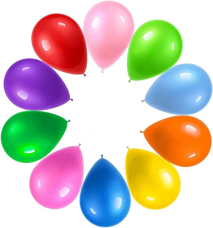 Prextex 300 Party Balloons 12 Inch 10 Assorted Rainbow Colors - Bulk Pack of Strong Latex Balloons for Party Decorations, Birthday Parties Supplies or Arch Decor - Helium Quality