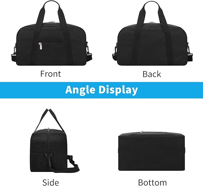 Apenze Small Gym Bag 14 inch lightweight Carry On Mini Duffel Bag for Travel Sport - Black