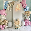 Dusty Rose Brown Balloon Garland Blue Pink Double Stuffed Tan White Sand Balloon Latex Pastel Arch Kit for Gender Reveal Baby Shower Birthday Bridal Shower Wedding Party Decorations