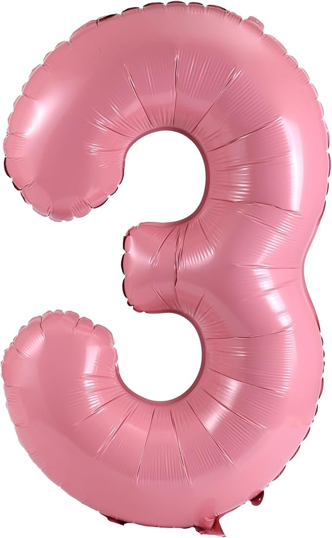 YPSelected 32 Inch Large Foil Helium Number Balloon Birthday Wedding Party 0-9 (Baby Pink, 3)