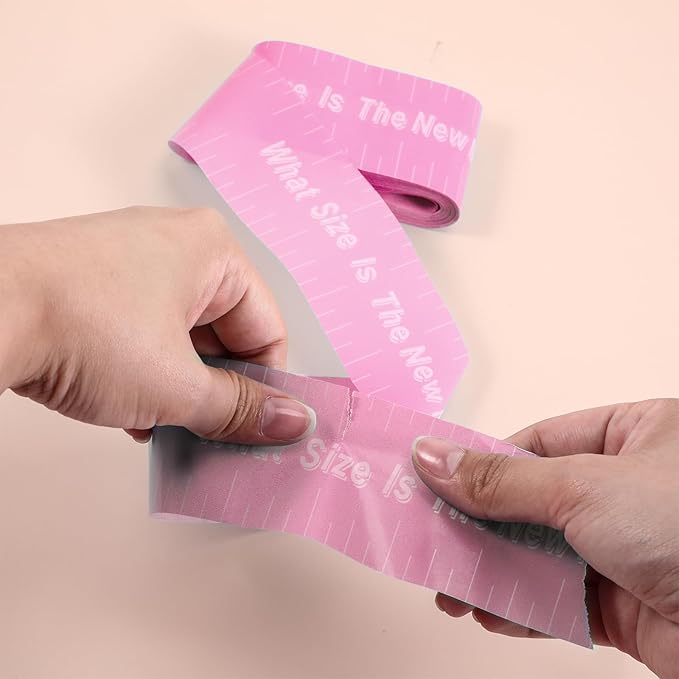 2 Rolls 2 Inch x 150 Feet Baby Shower Measuring Tape Tummy Measure Belly Game Paper Belly Measuring Tape for Baby Shower Party Decorations Supplies (Pink)