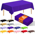 6 Pack Premium Disposable Plastic Tablecloth 54" x 108" Party Table Cloths Disposable for 6 to 8 Foot Tables Indoor or Outdoor Birthdays Weddings Christmas Anniversary Buffet Table (Dark purple)